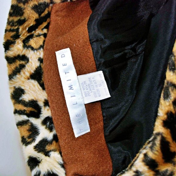 90's The Limited Wool Trench with Leopard Collar - Picture 5 of 5